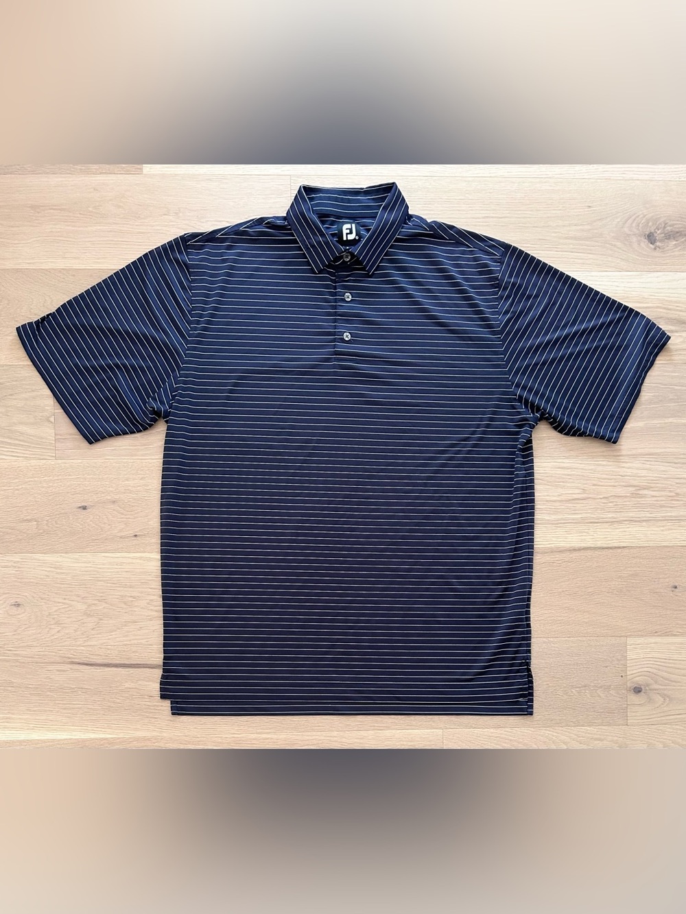 Footjoy Golf Striped Short Sleeve Button Polo Shirt